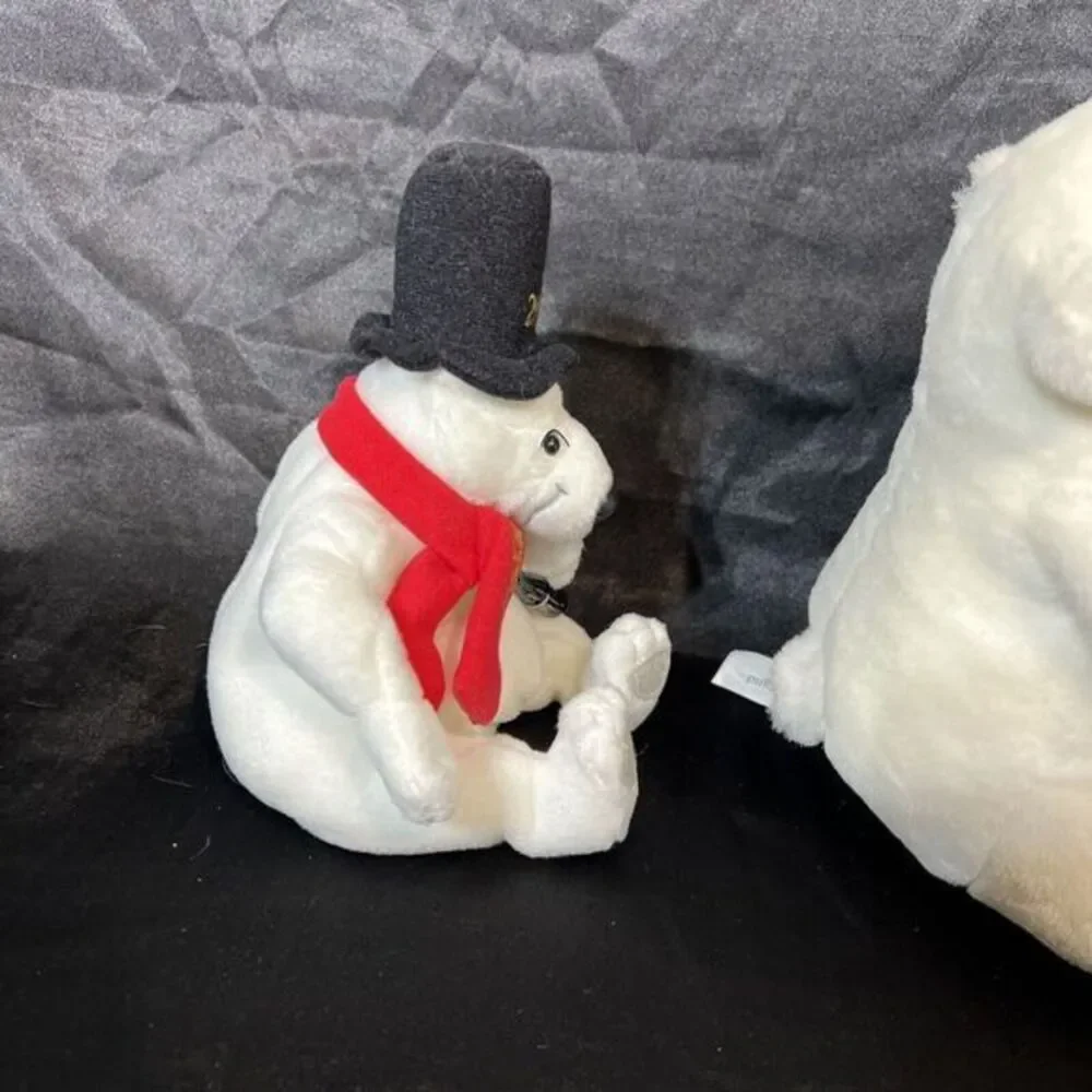 coca cola. vintage BRAND Plush Polar Bears with scarf‎ both holding bottles
